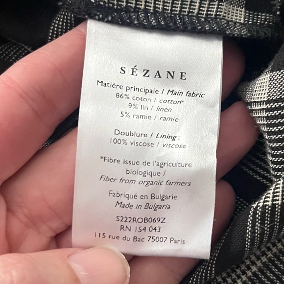 Sezane Capri Flannel Shirtdress Mini Wrap Washington Check French Academia 40 - Picture 13 of 16